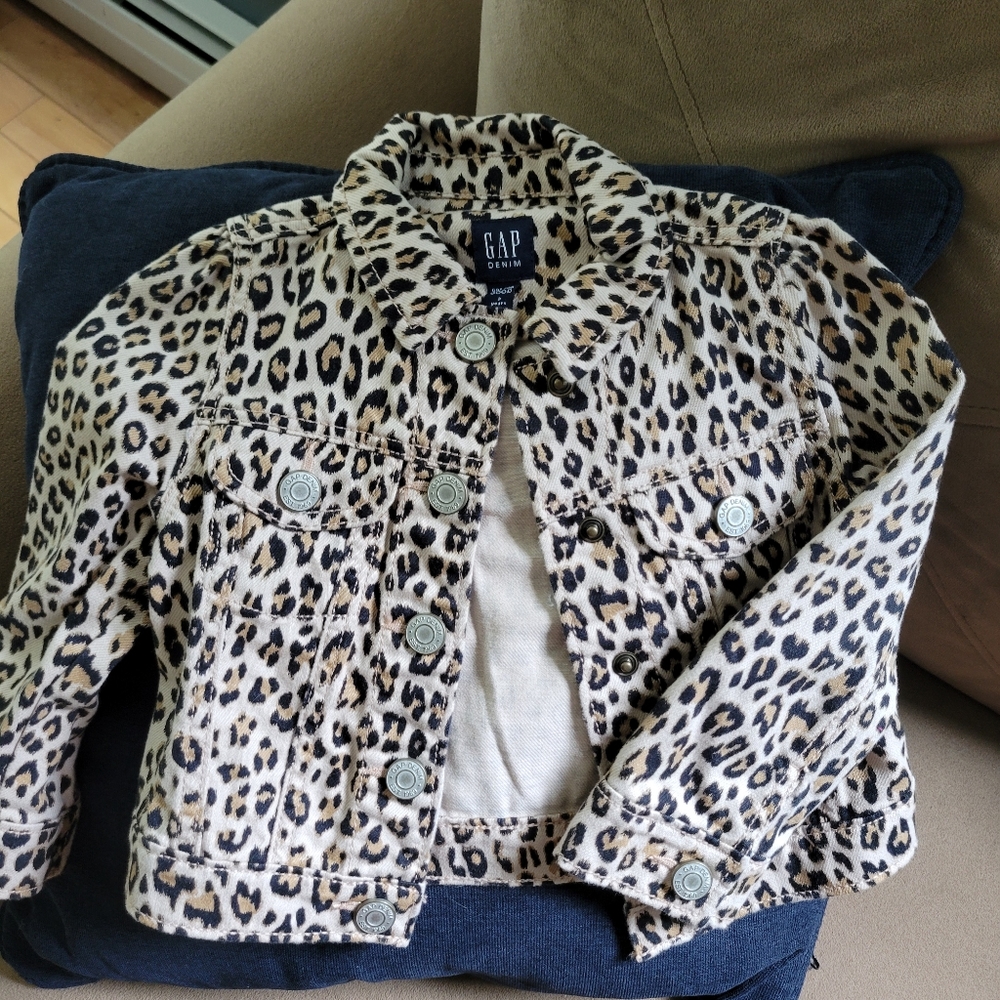 Gap leopard jean jacket